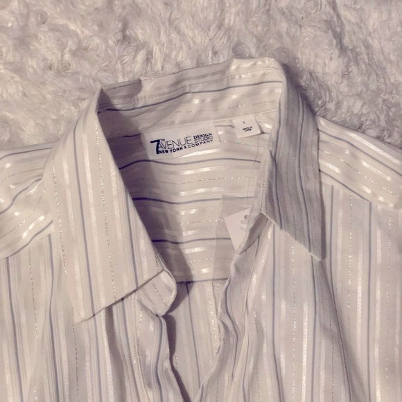 New York & Company Tops - Pinstriped wrap around long sleeve top.BNWT